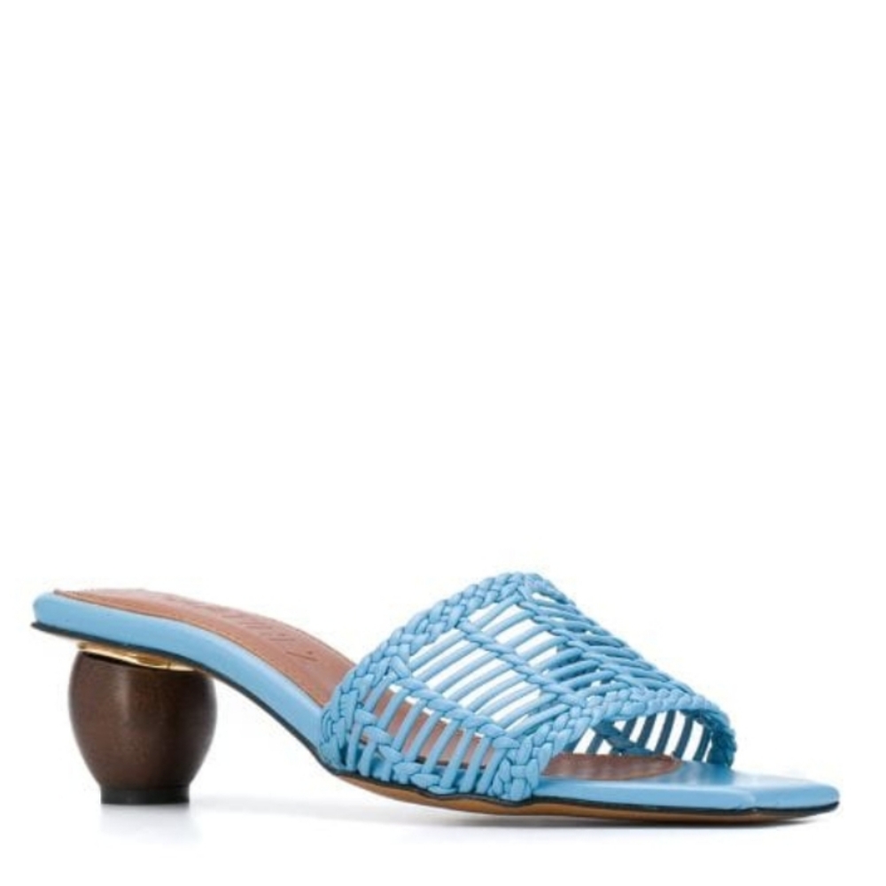 Souliers Martinez Celia Persiana Slide Sandal in Sky Blue - Picture 5 of 13